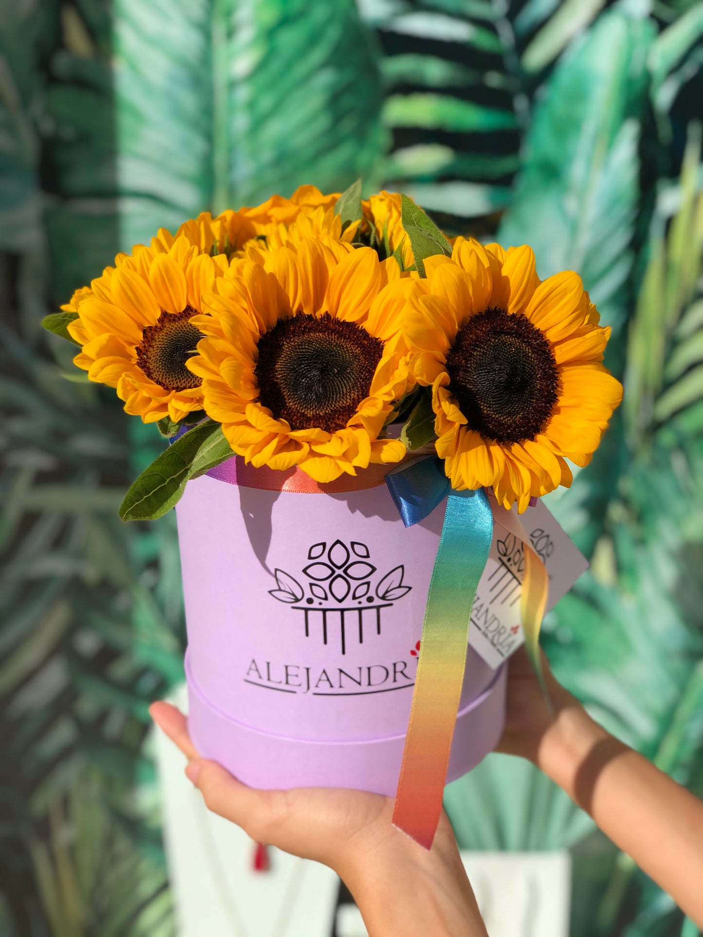 FlowerBox de Girasoles "M" - Alejandría Arte Floral