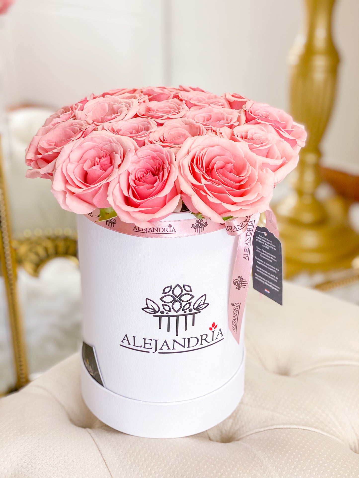 Finest FlowerBox Pink Roses - Alejandría Arte Floral