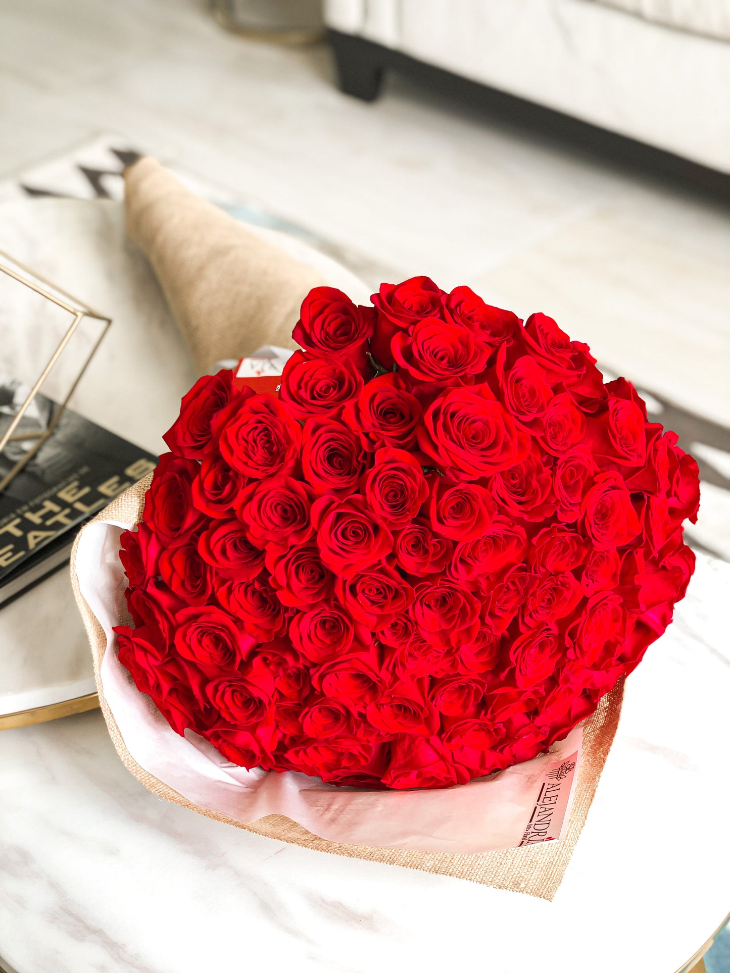 Ramo Bouquet "100 Red Roses" - Alejandría Arte Floral
