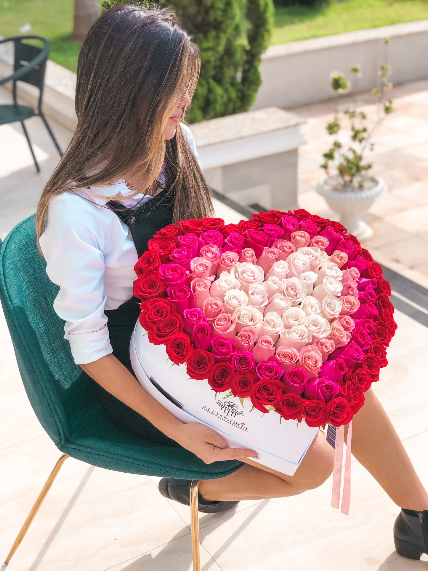 HeartBox "Picasso" Pink Roses - Alejandría Arte Floral