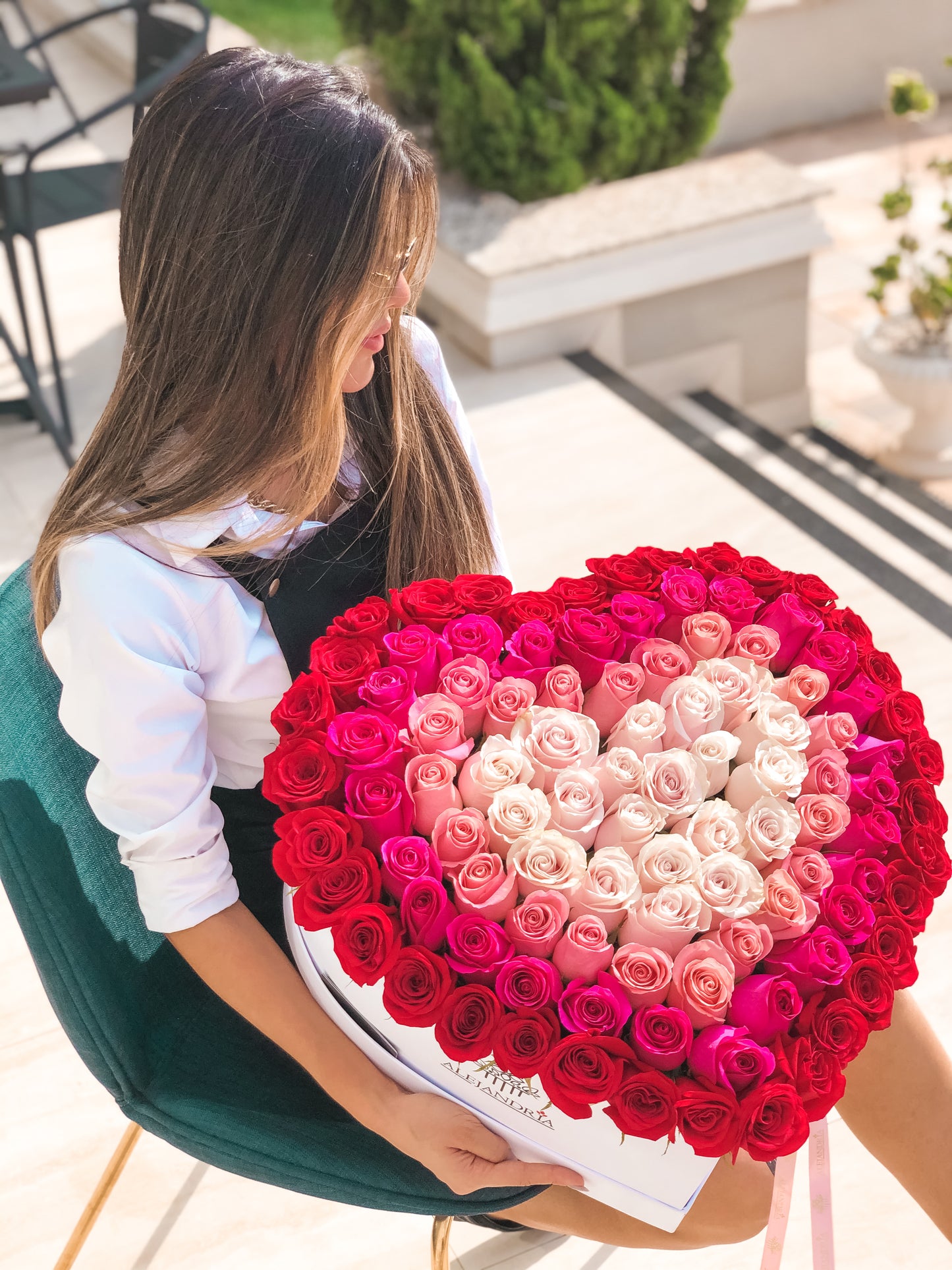 HeartBox "Picasso" Pink Roses - Alejandría Arte Floral