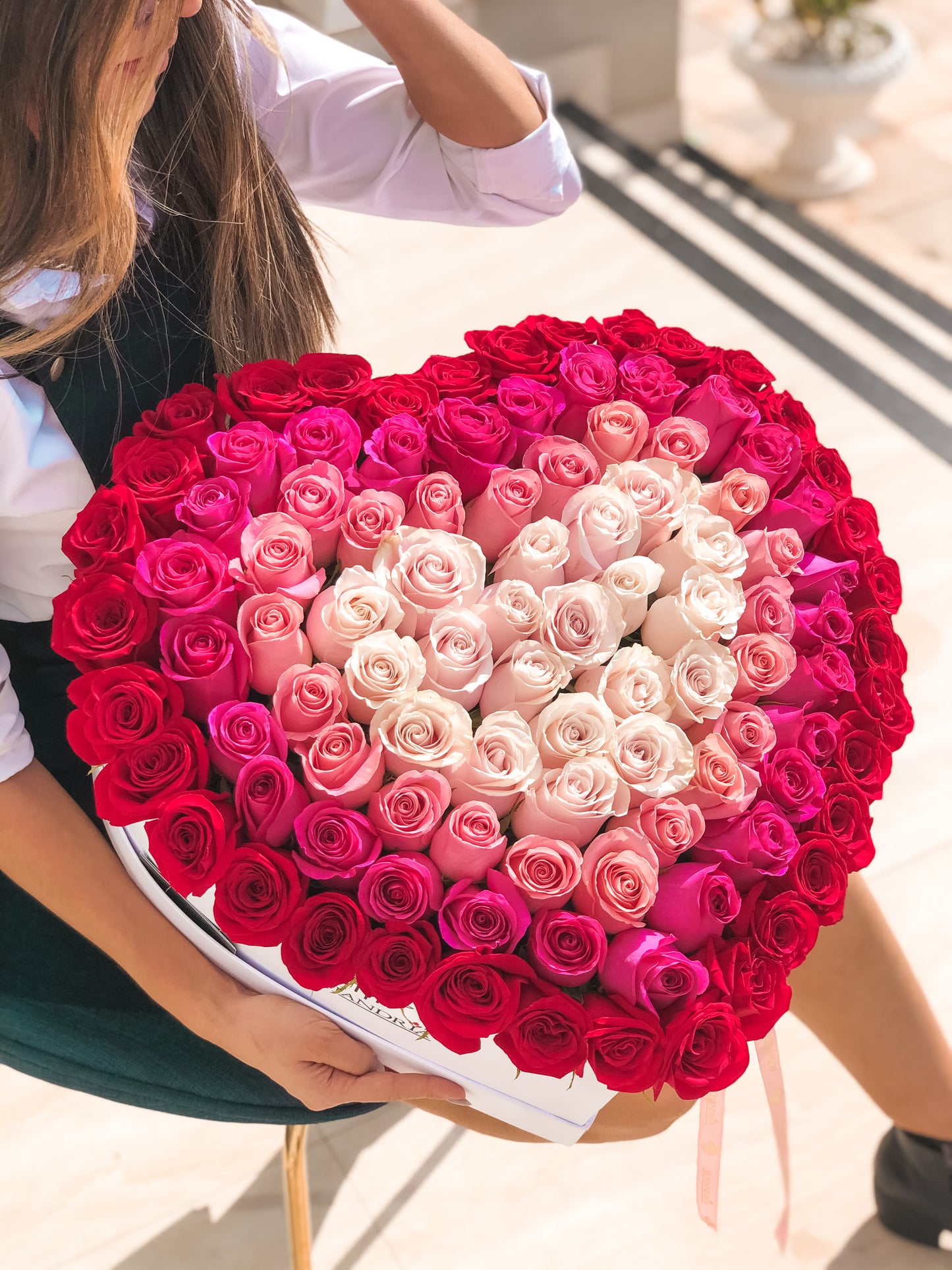 HeartBox "Picasso" Pink Roses - Alejandría Arte Floral