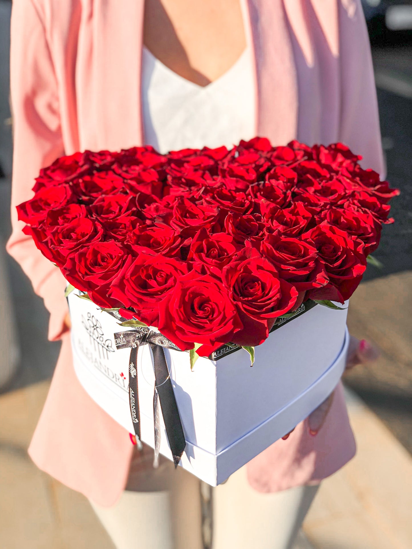 HeartBox "Bourbon" Red Roses - Alejandría Arte Floral