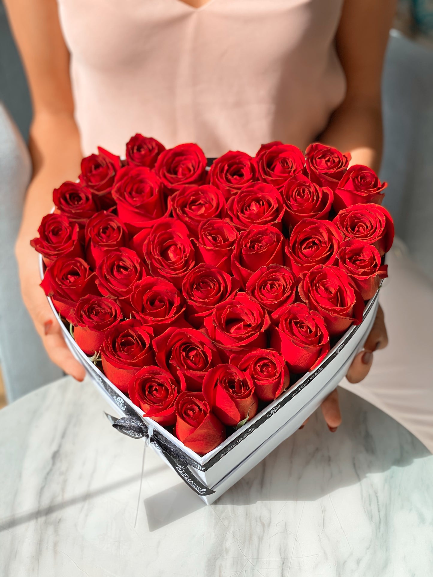 HeartBox "L`Amour" Red Roses - Alejandría Arte Floral
