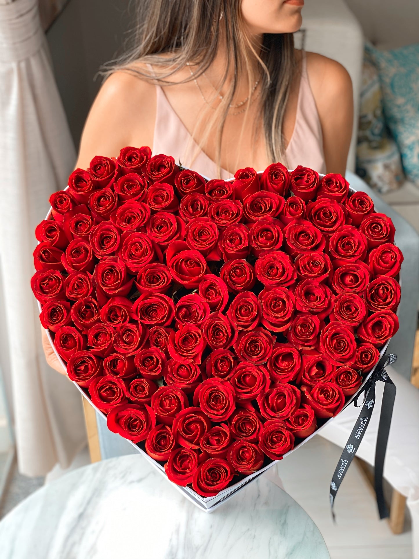 HeartBox "Picasso" Red Roses - Alejandría Arte Floral