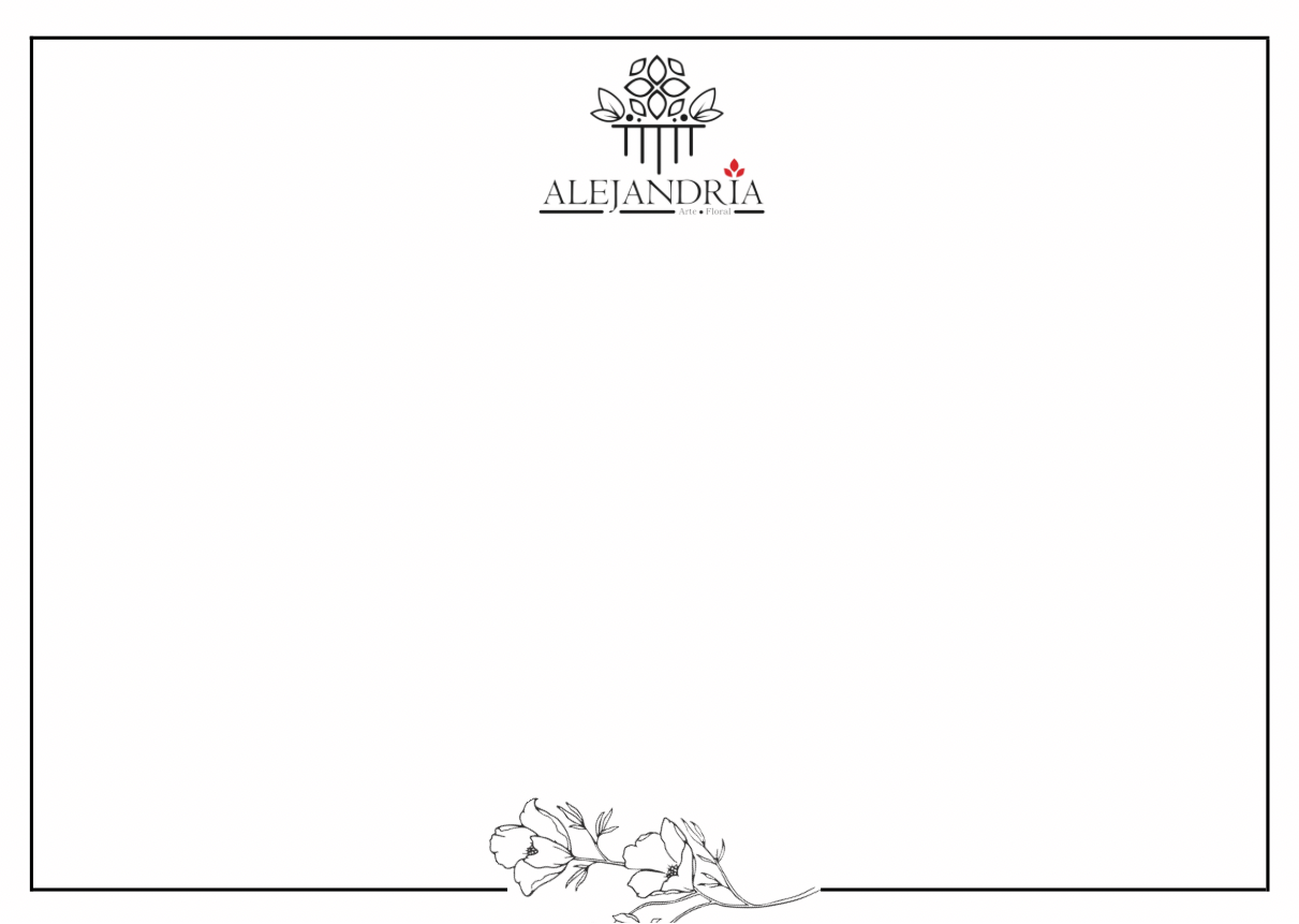 Tarjeta - Alejandría Arte Floral