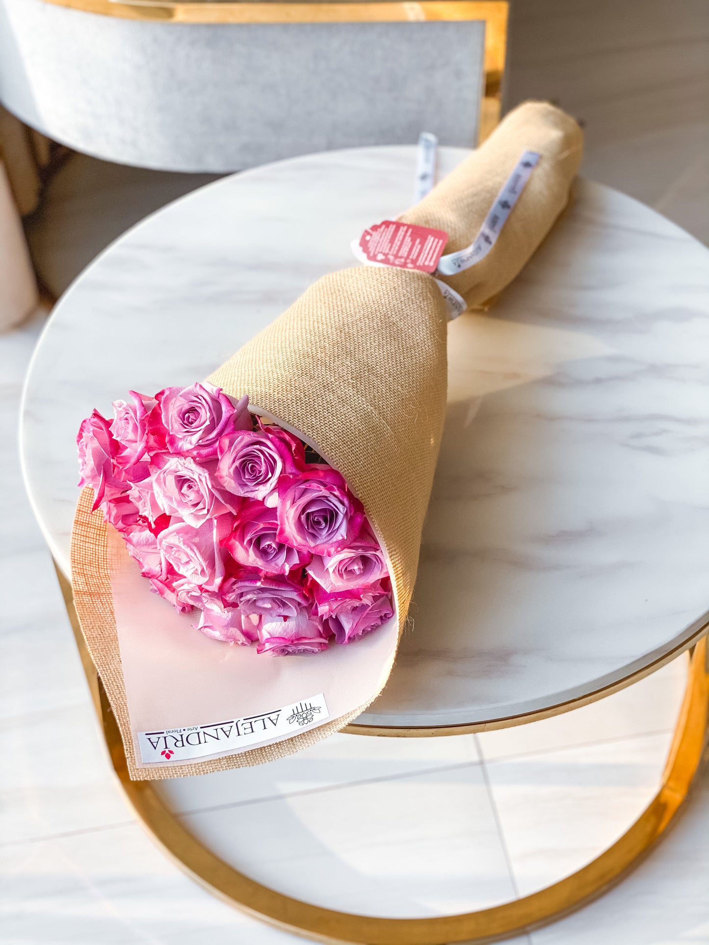 Ramo formato "Bouquet" 20 Pink Roses - Alejandría Arte Floral 