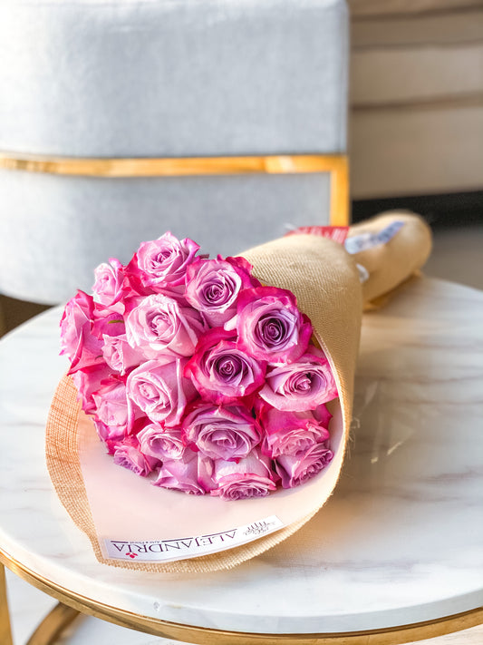 Ramo formato "Bouquet" 20 Pink Roses - Alejandría Arte Floral 