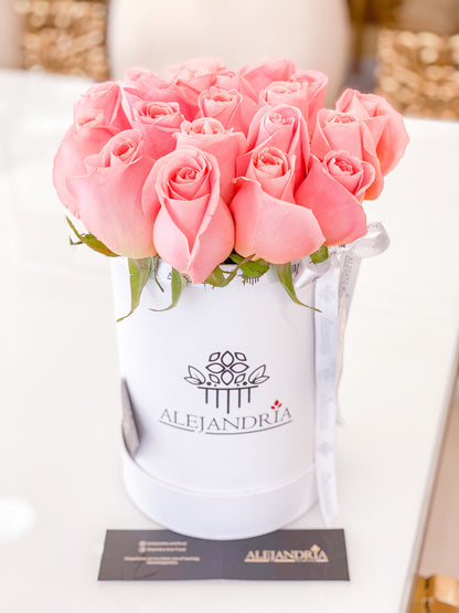 Finest FlowerBox Pink Roses - Alejandría Arte Floral 