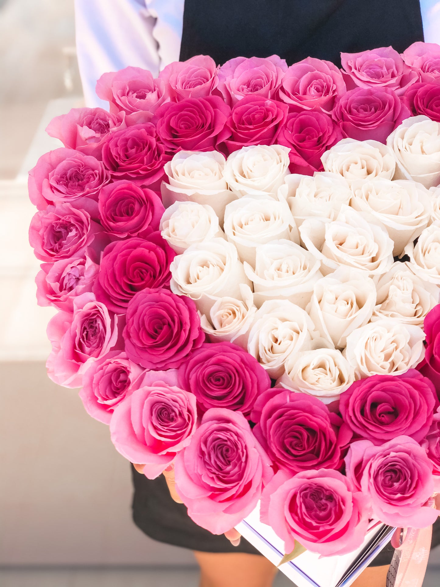 HeartBox "Pandora" Pink Roses - Alejandría Arte Floral 