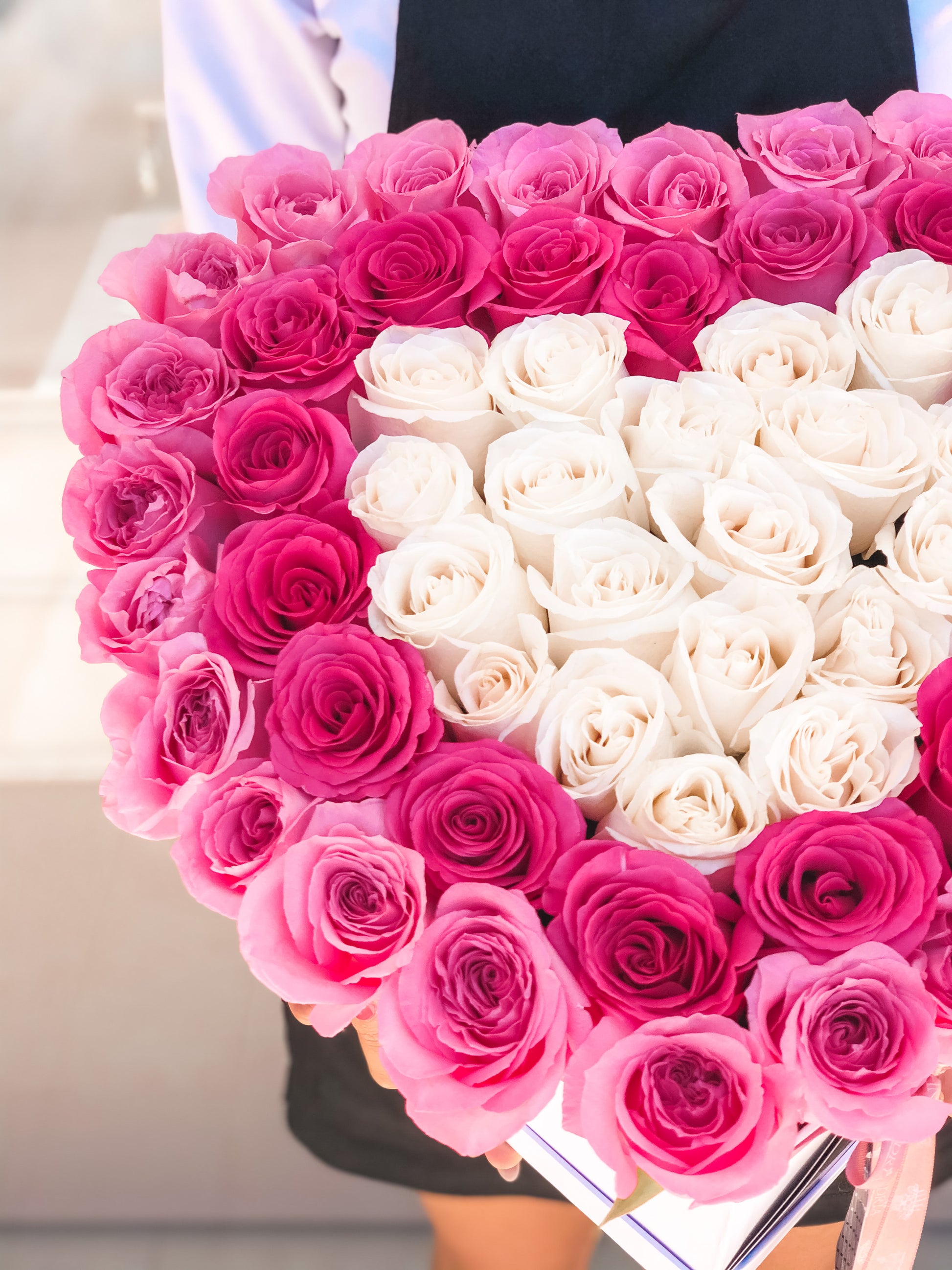 HeartBox "Pandora" Pink Roses - Alejandría Arte Floral 